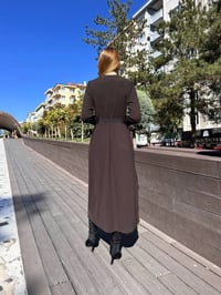 Misswhence 36814 Kahverengi Desenli Elbise
