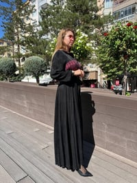 Misswhence 36821 Siyah Yaka Detaylı Elbise