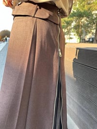 Misswhence 36904 Kahverengi Fermuar Detaylı Etek