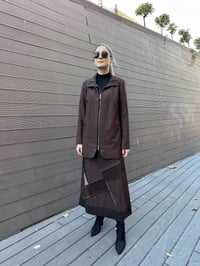 Misswhence 36923 Kahverengi Patchwork Etek