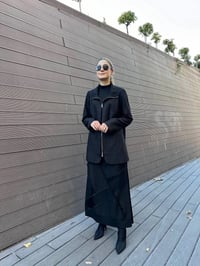 Misswhence 36923 Siyah Patchwork Etek