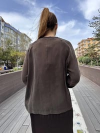 Misswhence 37004 Kahverengi İpek Tunik