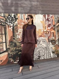 Misswhence 37008 Kahve Tunik Etek Takım
