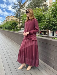Misswhence 37016 Bordo İpek Etekli Takım