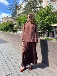 Misswhence 37019 Bakır İpek Kısa Tunik