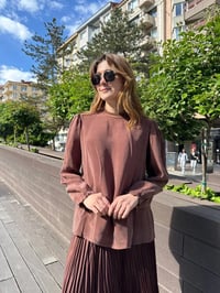 Misswhence 37019 Bakır İpek Kısa Tunik