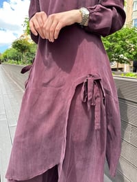 Misswhence 37023 Bordo Yırtmaç Detaylı Tunik Takım