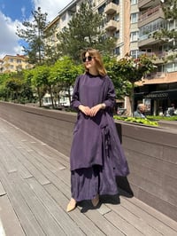 Misswhence 37023 Mor Yırtmaç Detaylı Tunik Takım