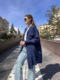 Misswhence 37402 İndigo Fermuarlı Ara Boy Kap
