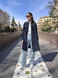 Misswhence 37402 Lacivert Fermuarlı Ara Boy Kap