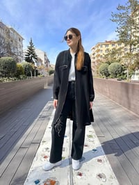 Misswhence 37402 Siyah Fermuarlı Ara Boy Kap