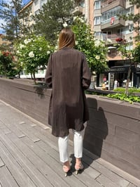 Misswhence 37410 Kahverengi İpek Ara Boy Kap