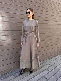 Misswhence 37800 Gri Fermuarlı İşlemeli Elbise