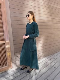 Misswhence 37805 Zümrüt Düğme Detaylı Elbise