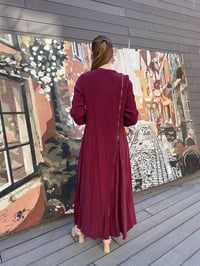 Misswhence 37830 Bordo Fermuarlı Elbise