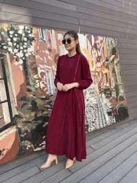 Misswhence 37830 Bordo Fermuarlı Elbise