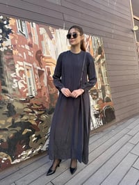 Misswhence 37830 Gri Fermuarlı Elbise