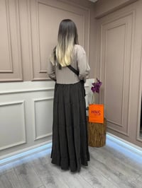 Misswhence 37834 Kahverengi Baskı Detaylı Elbise