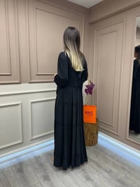 Misswhence 37834 Siyah Baskı Detaylı Elbise