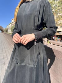 Misswhence 37838 Siyah Etek Ucu Detaylı Elbise