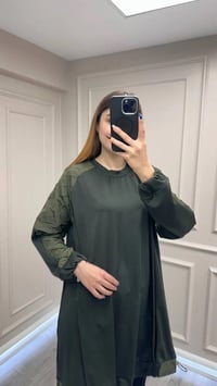 Misswhence 38040 Haki Kolları Detaylı Tunik