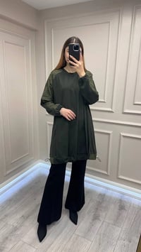 Misswhence 38040 Haki Kolları Detaylı Tunik