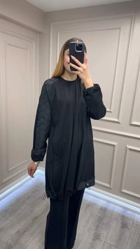 Misswhence 38040 Siyah Kolları Detaylı Tunik