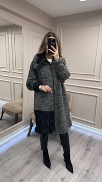 Misswhence 38422 Gri Triko Yün Kap