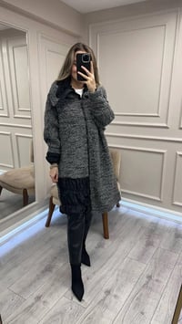 Misswhence 38422 Gri Triko Yün Kap