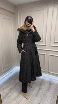 Misswhence 38513 Kahverengi İçi Pamuk Kumaş Kaban