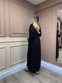 Misswhence 38816 Siyah Bakla Desen Elbise