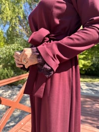 Misswhence 38823 Bordo Güpür Detaylı Elbise
