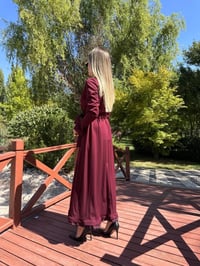 Misswhence 38823 Bordo Güpür Detaylı Elbise
