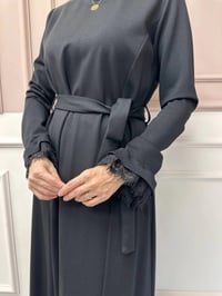 Misswhence 38823 Siyah Güpür Detaylı Elbise