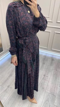 Misswhence 38829 Bordo Desenli Cupro Elbise