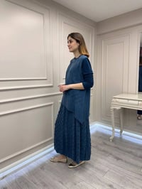 Misswhence 39002 İndigo Tunik Etek Takım