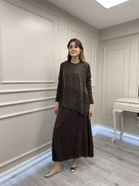Misswhence 39002 Kahverengi Tunik Etek Takım
