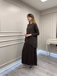 Misswhence 39002 Kahverengi Tunik Etek Takım