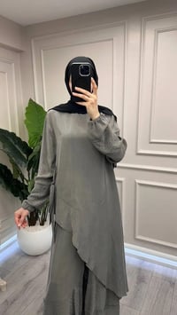 Misswhence 39003 Gri Tunik Takım