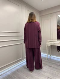 Misswhence 39004 Bordo Pantolonu Detaylı Takım