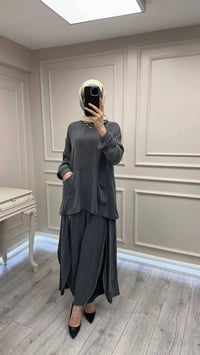 Misswhence 39004 Gri Pantolonu Detaylı Takım