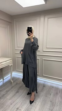 Misswhence 39004 Gri Pantolonu Detaylı Takım