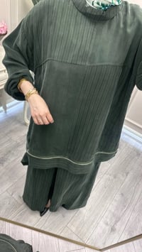 Misswhence 39009 Haki Fermuar Detaylı Tunik Takım