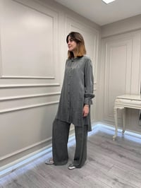 Misswhence 39019 Gri Gömlek Pantolon Takım