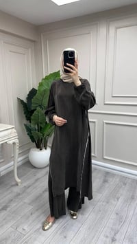 Misswhence 39031 Kahverengi Fermuar Detaylı Tunik