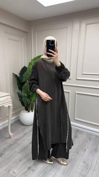Misswhence 39031 Kahverengi Fermuar Detaylı Tunik