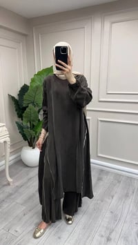 Misswhence 39031 Kahverengi Fermuar Detaylı Tunik