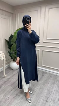 Misswhence 39031 Lacivert Fermuar Detaylı Tunik