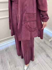Misswhence 39208 Bordo Tunik Arkası Yırtmaçlı Takım