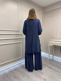 Misswhence 39208 Lacivert Tunik Arkası Yırtmaçlı Takım